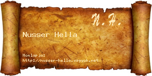 Nusser Hella névjegykártya